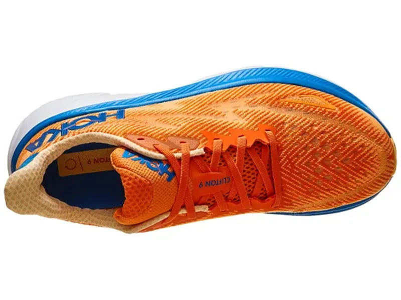Hoka Clifton 9 Wide Fit Road Running Shoes - Vibrant Orange Impala-2